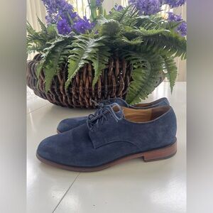 Cole Haan GRAND OS Blue Suede Shoes men 10M Oxford C14213